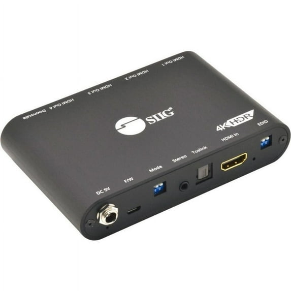 Siig 248093 Ac Ce-h26911-s1 1x4 Hdmi 2.0a Splitter W Built-in & User Adjustable Edid