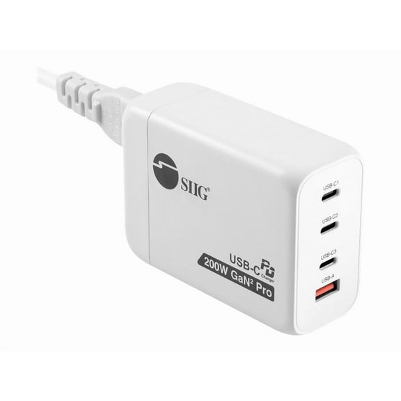 SIIG 200W GaN PD Combo Charger 3C1A ACPW1V11S1