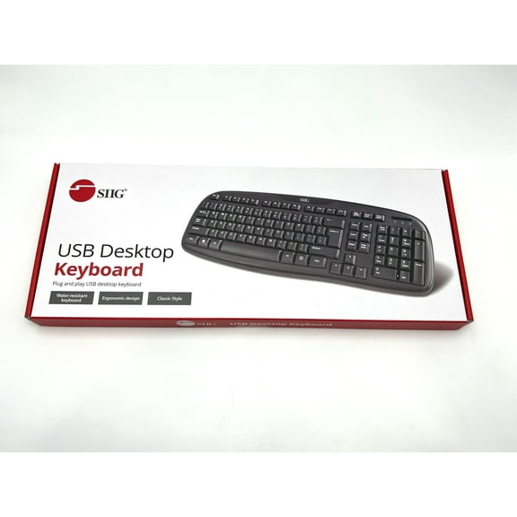 SIIG Full Size 103-Key USB Desktop Keyboard, Black JK-US0012-S1