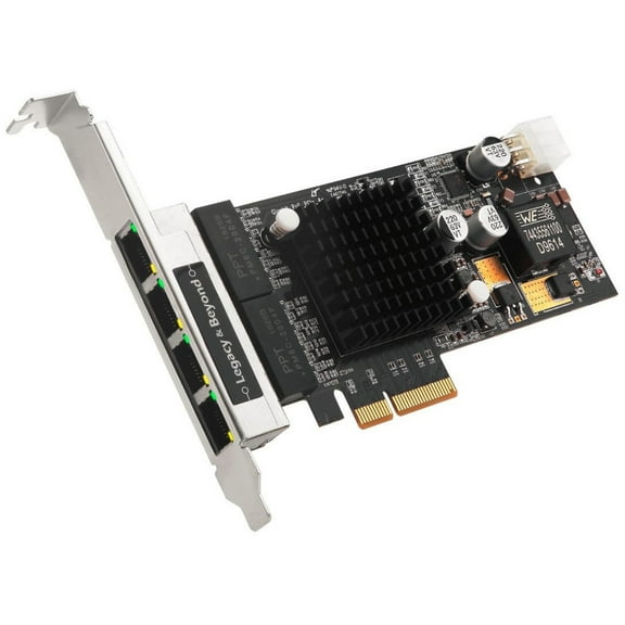 SIIG 4 Port Gigabit Ethernet with POE PCIe Card Intel 350