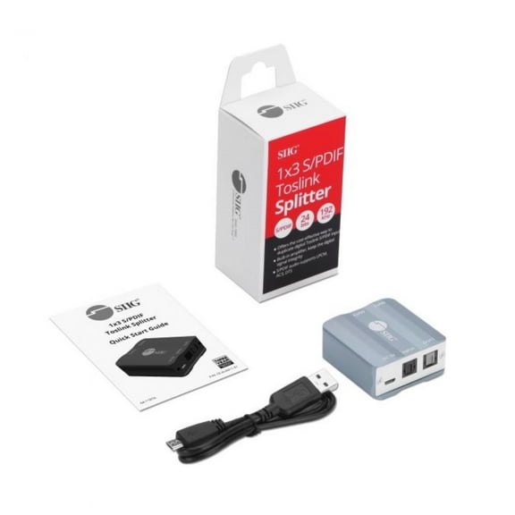 SIIG S/PDIF Toslink Splitter, Gray