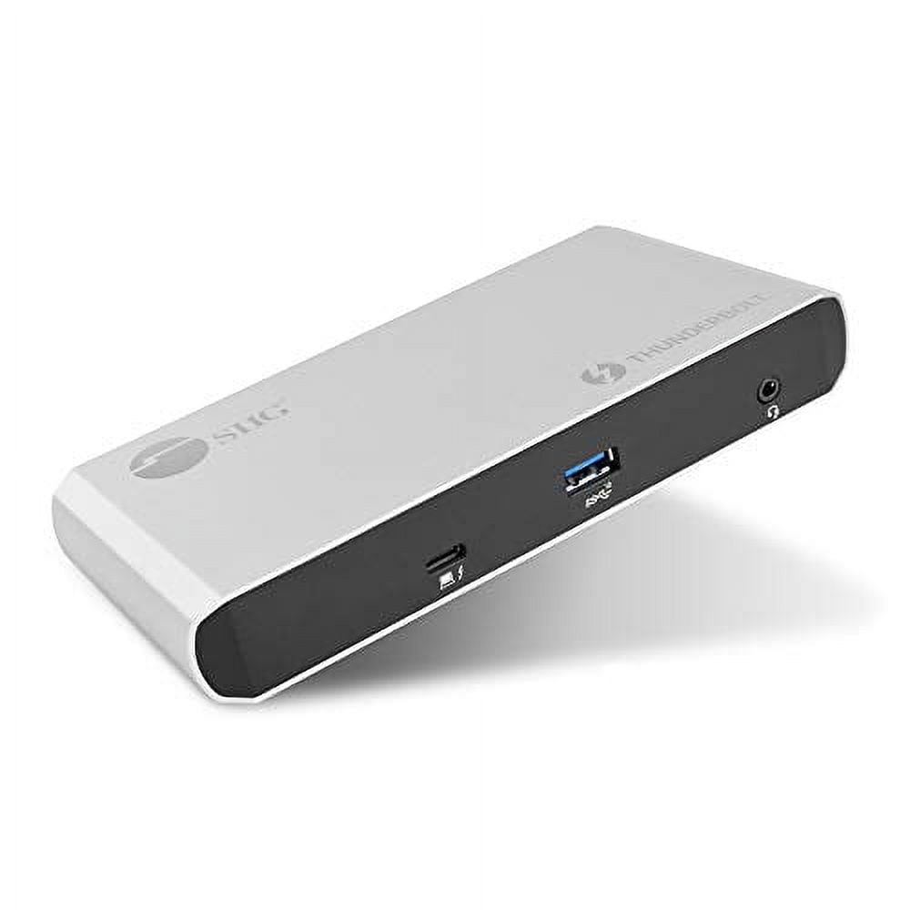 SIIG Thunderbolt 3 or USB C Dual 4K Display Docking Station with 60W Laptop Charging - Titan Ridge (1x USB 3.0, 2X USB 3.1, 2X DP 1.2, 2X USB-C, Ethernet) for Windows PC & MacBook Pro JU-DK0C11-S1