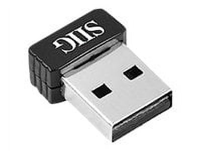 SIIG Wireless-N Mini USB Wi-Fi Adapter - Network adapter - USB 2.0 - 802.11b/g, 802.11n (draft) - black - image 1 of 2