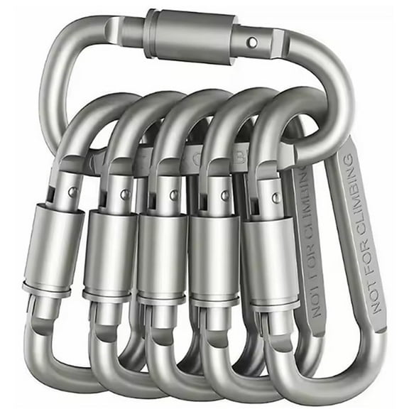 SIISL Spring Loaded Aluminum Carabiners Keychains, 6 Pack