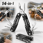 USTOP 14-In-1 Multitool Pliers with Safety Locking, Professional Stainless Steel Multitool Pliers Pocket Knife, Screwdriver with Nylon Sheath.