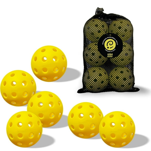 SIISLL 6-Pack Premium Pickleball Balls 40-Hole Design for Indoor & Outdoor Play, Tournament-Grade Pickleballs with Carry Bag, High Bounce, True Flight & Perfect Balance