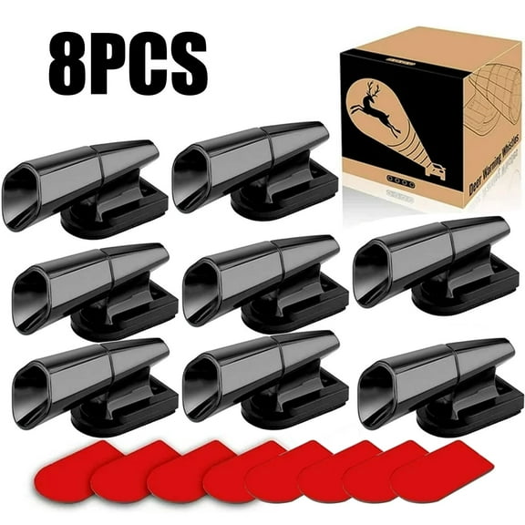 SIISLL Deer Warning Whistles, Quality, Universal Fit, 8 Count, Black