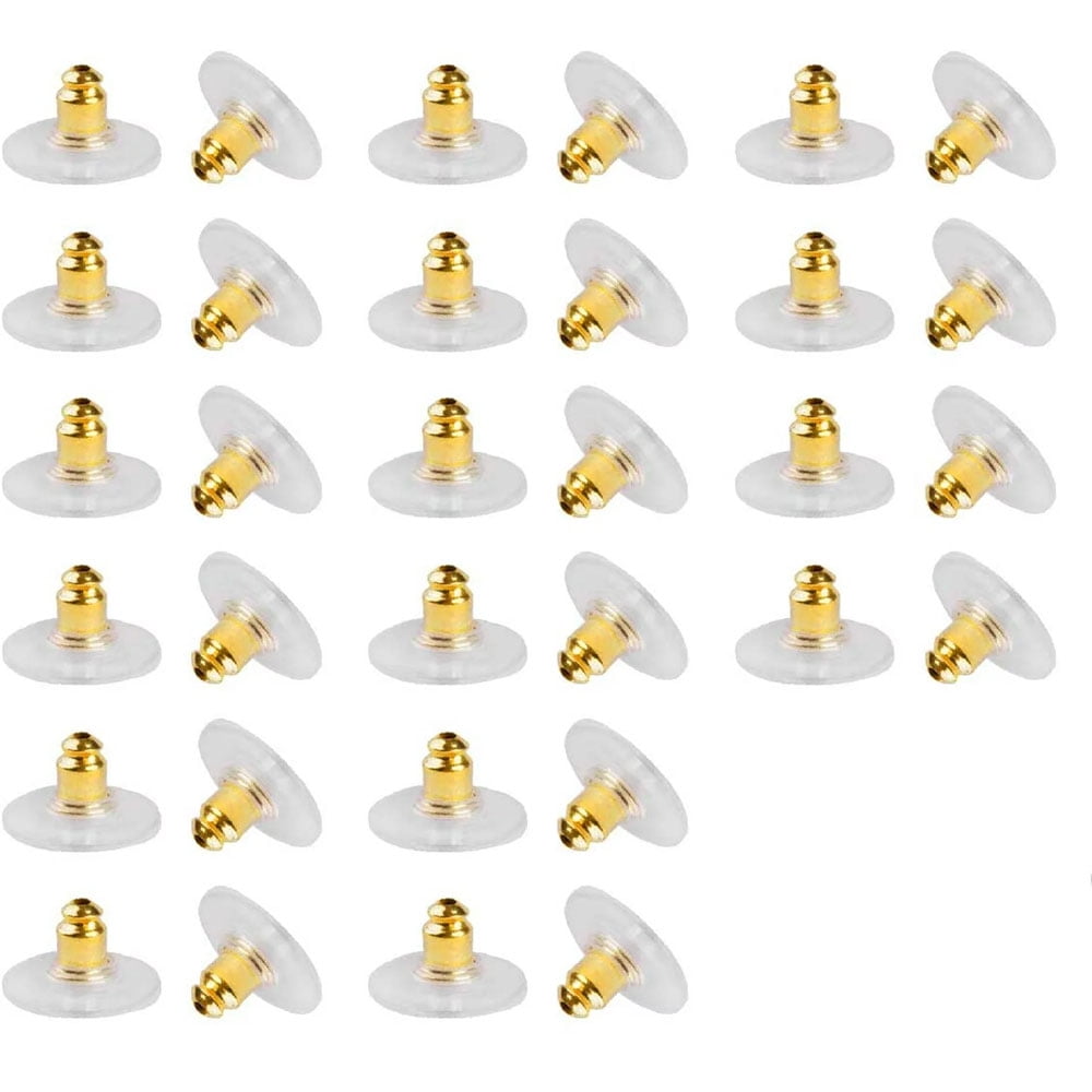 SIISLL Earring Backs Replacements Earring Backing Silver Plated Pierced