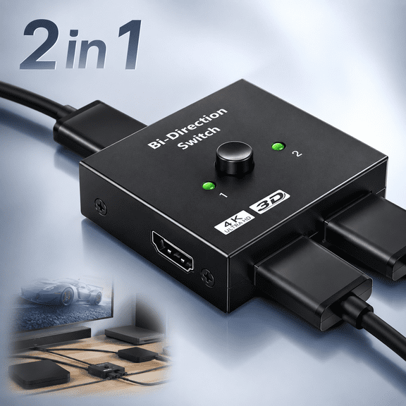 USTOP Switch Splitter 4K@60hz, Aluminum Bidirectional Switcher 2 in 1 Out, Splitter 1 in 2 Out Supports 3D HDR for Xbox PS5/4/3 Blu-Ray Player Stick Roku HDTV