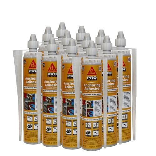 Sika AnchorFix-2 Construction Adhesive - Concrete Anchor Adhesive - 12 Pack, 10.1 fl oz, Gray