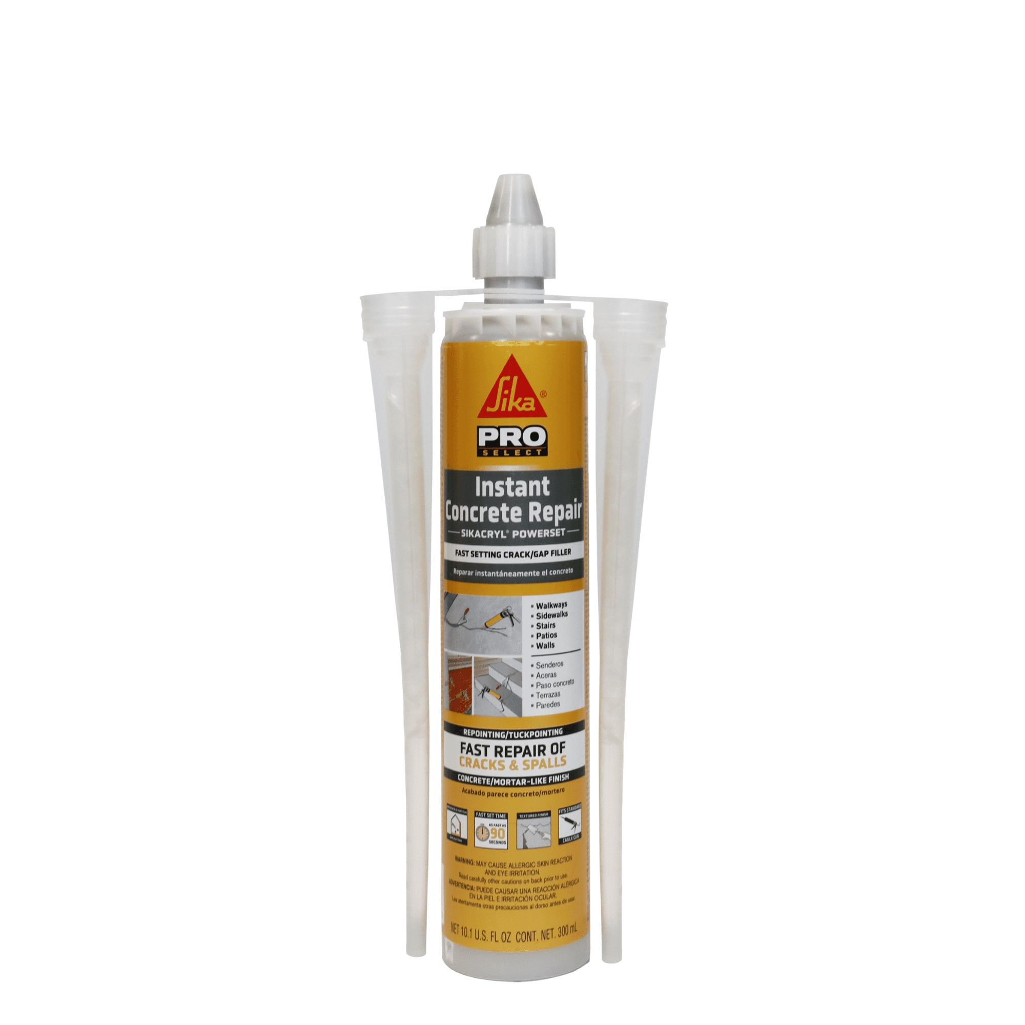 SIKA - Sikacryl PowerSet Gap Filler - Dark Gray, fast curing two-part polyester mortar fill cracks in vertical and horizontal cementitious surfaces - 10.1. fl. oz. cartridge