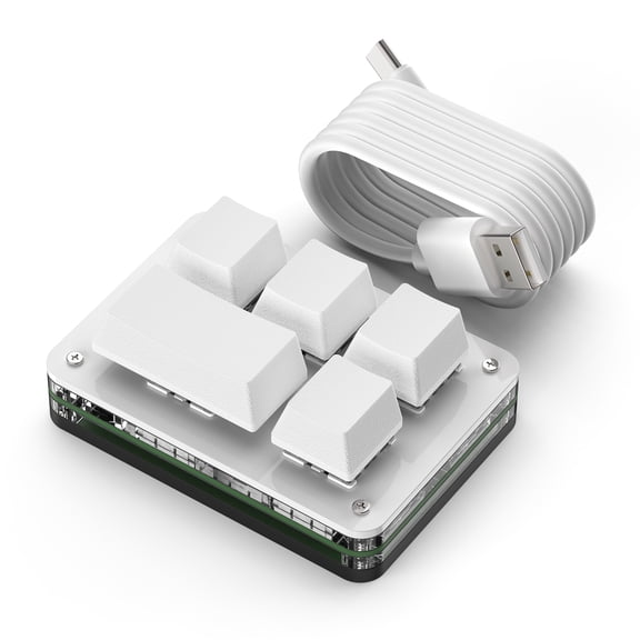 SIKAI CASE 5 Key Mini Macro Programmable Mechanical Keypad Wired Custom Hotkey Gaming Macropad White