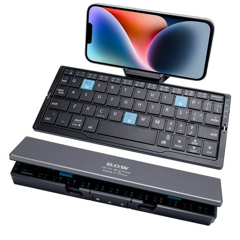 SIKAI CASE Foldable Bluetooth Keyboard with Magnetic Stand,Mini Keyboard for Tablet,Phones.Travel(Black） - Walmart.com