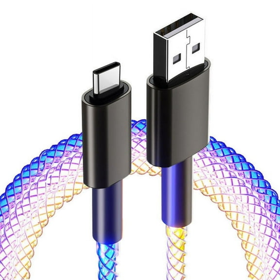 SIKAI CASE Light up USB-A to USB-C Cable,6A 100w Fast Charging Cable (3.3ft/1m), RGB Braeathing Light Charging Cable Compatible with iPhone 15 iPhone,Samsung