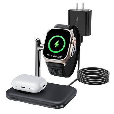 SIKAI CASE Wireless Charger for Apple Watch,Magnetic Charger Station for Apple Watch 9/8/7/6/5/4/3/2/Ultra/SE,Airpods 3/2/Pro(Black)