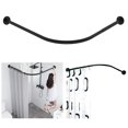 thumbnail image 1 of SIKAIQI Stretchable 304 Stainless L Shaped Bathroom Bathtub Corner Shower Curtain Rod Rack (Black 27.55"-39.37"x27.55"-39.37"), 1 of 5