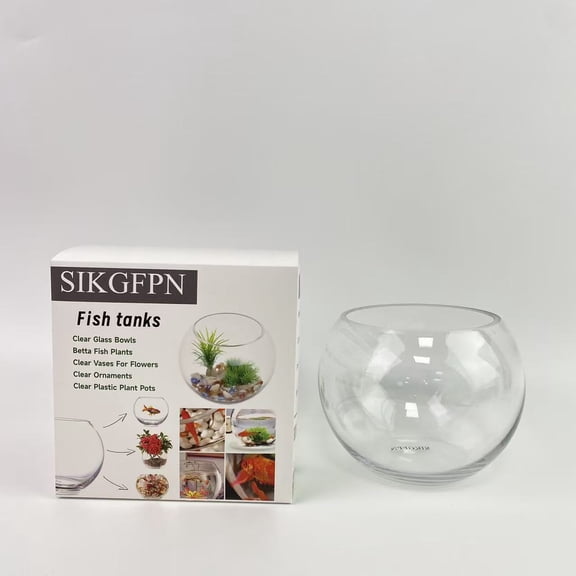 SIKGFPN Fish tanks,Glass Bubble Bowl. Small Fish Bowl Round Terrarium