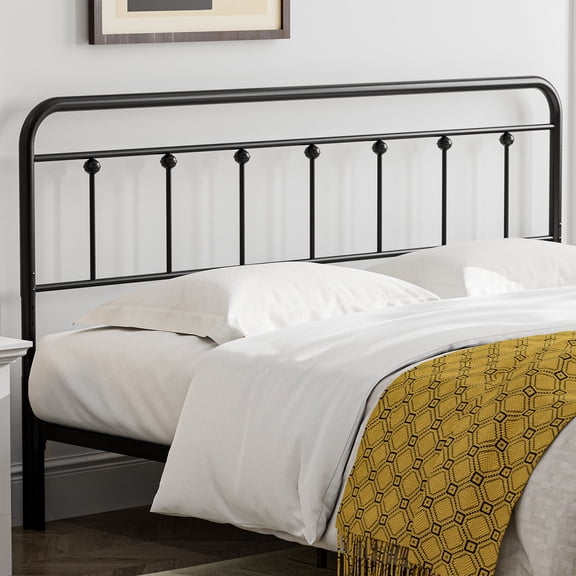 SIKHST California King Size Headboard with Black Metal Construction, Adjustable Height, Sturdy Farmhouse Style Wrought Iron Headboards Only