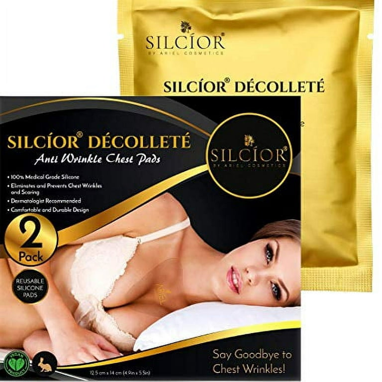 Chest Wrinkle Pads - Decollete Anti Wrinkle Chest Pads - 2 PACK Get Rid of Chest  Wrinkles While Sleeping, Reusable Comfortable Overnight 100% Medical Grade  Silicone, Invisible Patches, Larger T-Shape