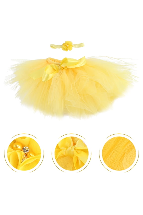 1 Set Baby Tutu Skirt in Yellow for Newborn Photo Prop and Photography Sessions