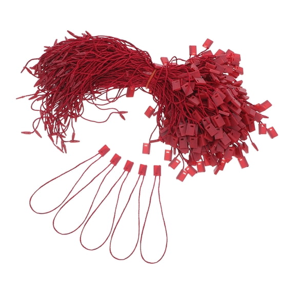 SILENRADAWN 1000Pcs Dark Red Plastic Snap Lock Tag Strings with Durable ...
