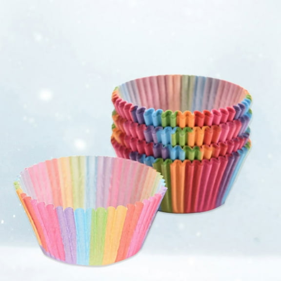 SILENRADAWN 100-Pack Assorted Color Round Cake Baking Cups with Moisture Retention for Shower and Cooking