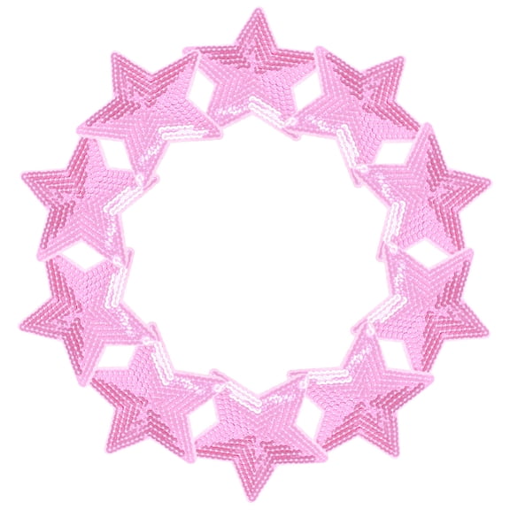 SILENRADAWN 10Pcs Star Sequins for Crafts Pink Five-Pointed Star Polyester Pet Beads Plastic for Art Projects