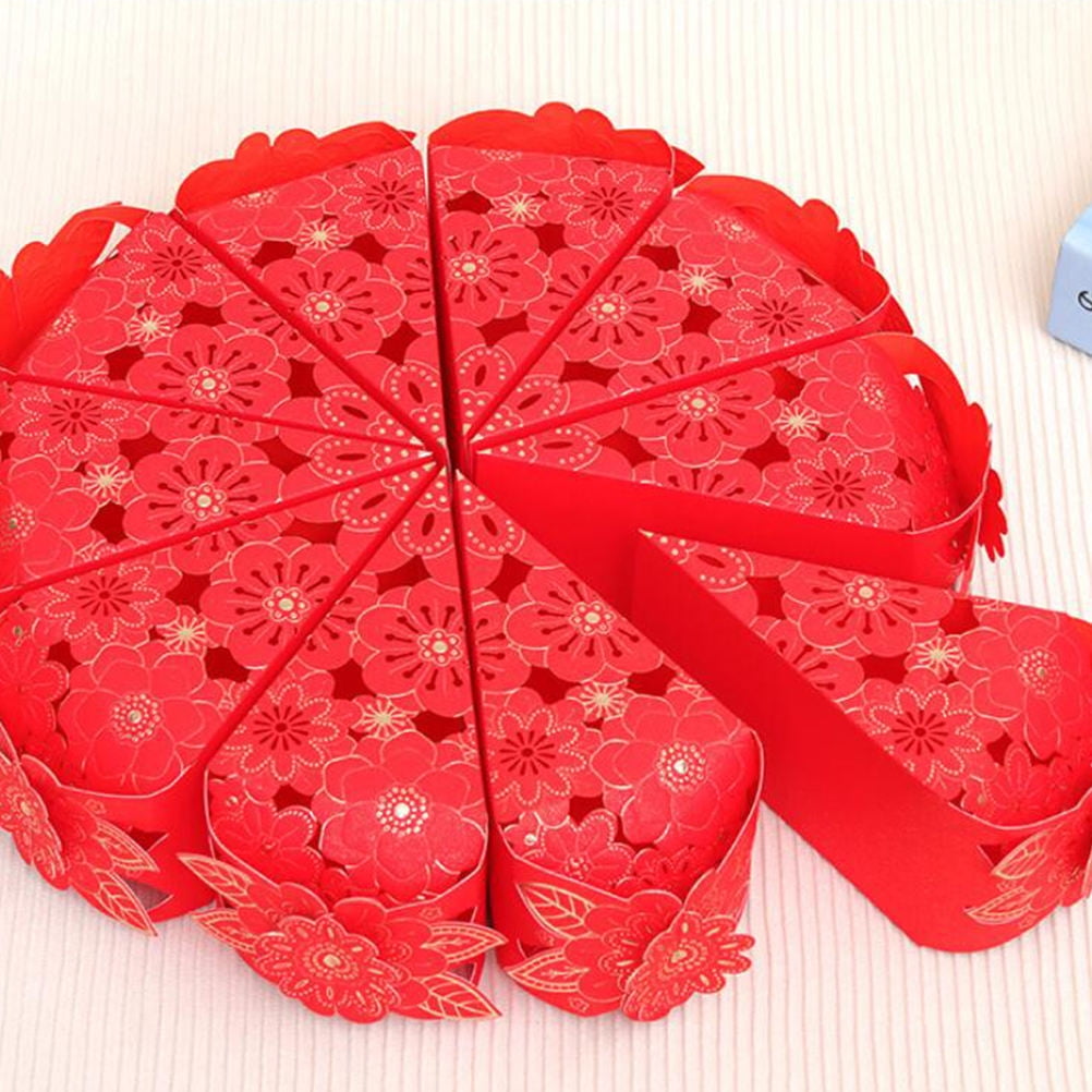 Triangular Candy Box SILENRADAWN 10Pcs Triangular Cake Box for Birthday Candy and Treats ...