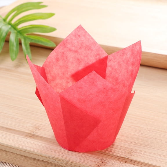 SILENRADAWN 150Pcs Red Paper Cupcake Wrappers for Party Cake Packaging Disposable