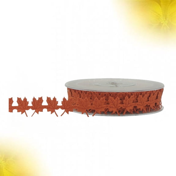 SILENRADAWN 1-Pack Holiday Ribbon Trim in Orange, Red & Brown Polyester for Christmas Wrapping and Festive Decorations