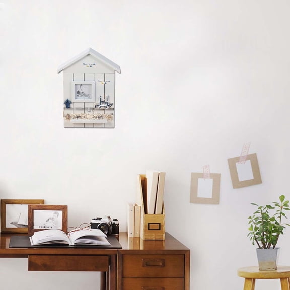 SILENRADAWN Decorative White Wall Hanging Storage Shelf Made of Solid Wood for Living Room and Office