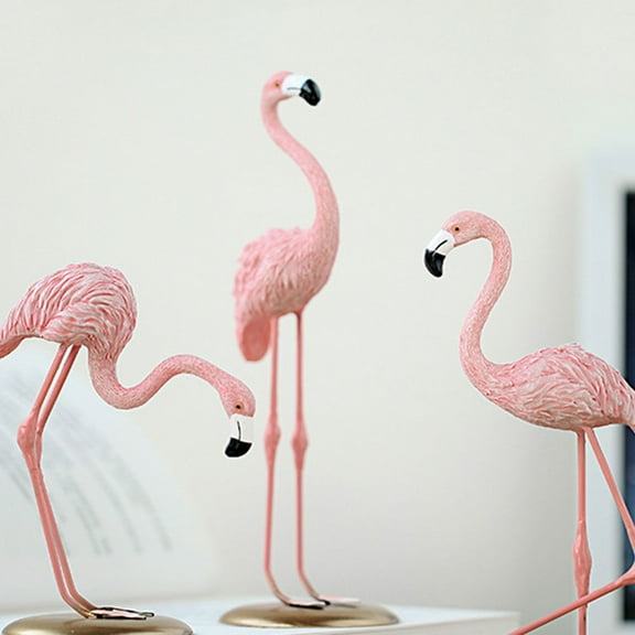 SILENRADAWN 1Pack Pink Flamingo Figure Resin Material Modern Nordic Style Home Decoration For Living Room