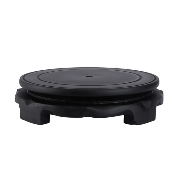 SILENRADAWN Keeps Area Clean Flower Pot Stone Display Base Black Wood 1Pack