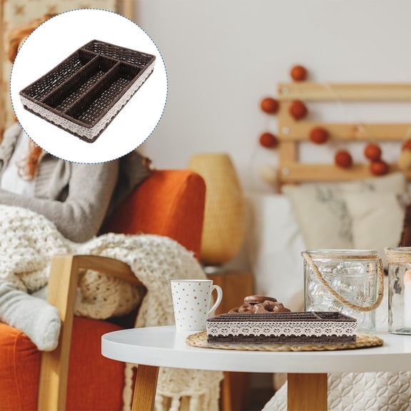 SILENRADAWN Coffee Plastic Storage Tray for Desk and Workstation, Living Room Drawer Organizer - 1 Piece Coffee Tray
