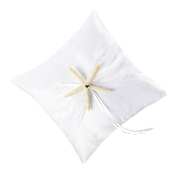 SILENRADAWN 1Pcs Elegant Rings Pillow for Brides and Grooms Ocean Theme Ring Container 7.9x7.9in