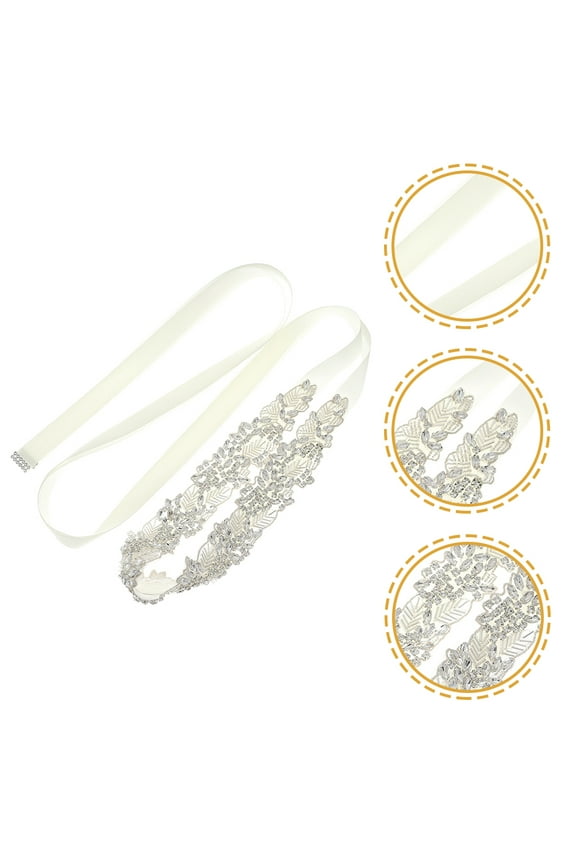 1Pcs Polyester Dress Belt Rhinestones Decorative for Bridesmaid Dress Prom Party