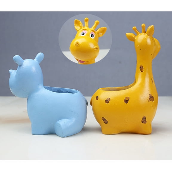 SILENRADAWN Resin Giraffe Shaped Planter 1Pcs 6.1x3.9in