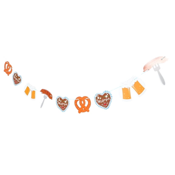 SILENRADAWN Oktoberfest Banner Set with Colorful Paper Flags, Festive German Party Decorations for Oktoberfest Celebration and Events