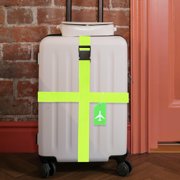 SILENRADAWN Adjustable Polyester Luggage Straps with Baggage Tags, 1 Set for Secure Travel Suitcases, 3.5 x 1.9 x 0.2 Inches