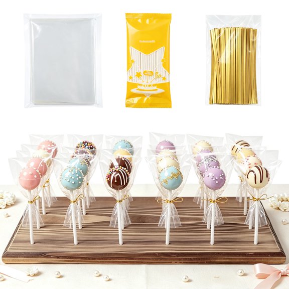 SILENRADAWN 1Set Wooden Lollipop Display Stand with 24 Holes for Birthday Party and Dessert Table Storage