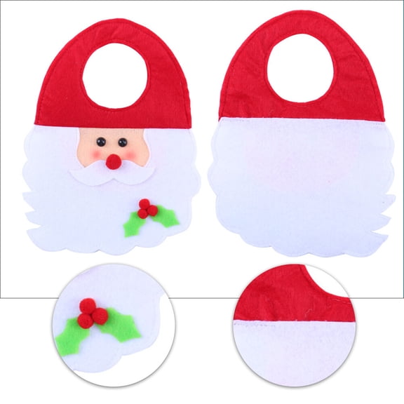 SILENRADAWN 2Pack Santa Claus present Bag for Christmas with White and Red Festive Atmosphere and Door Ring