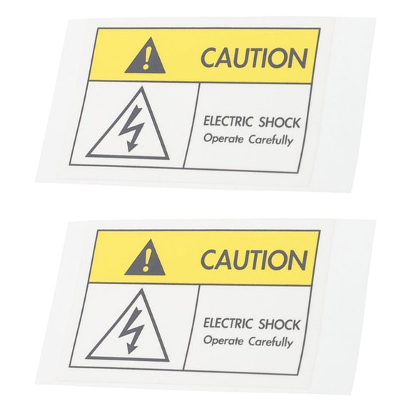 SILENRADAWN 2Pcs Electric Shocks Warning Decals Strong Adhesion Practical Design for Safety Use