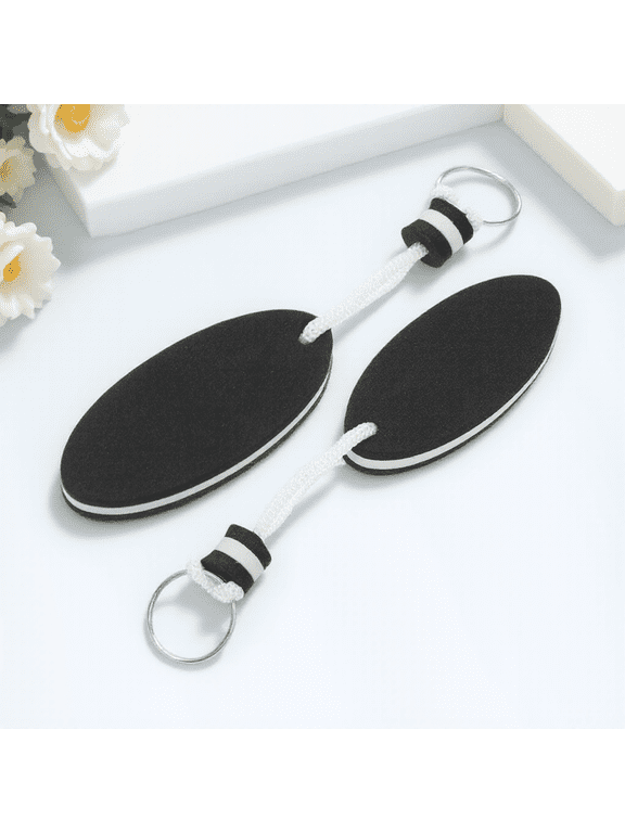 2Pcs Black Eva Floating Key Chain with Strong Rope for Water Sports