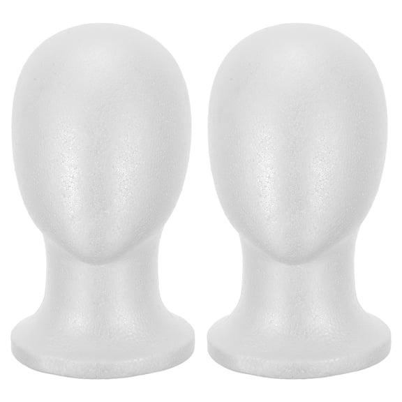SILENRADAWN 2Pcs Foam Mannequin Head Display Stands for Hats Wigs and Hairpieces
