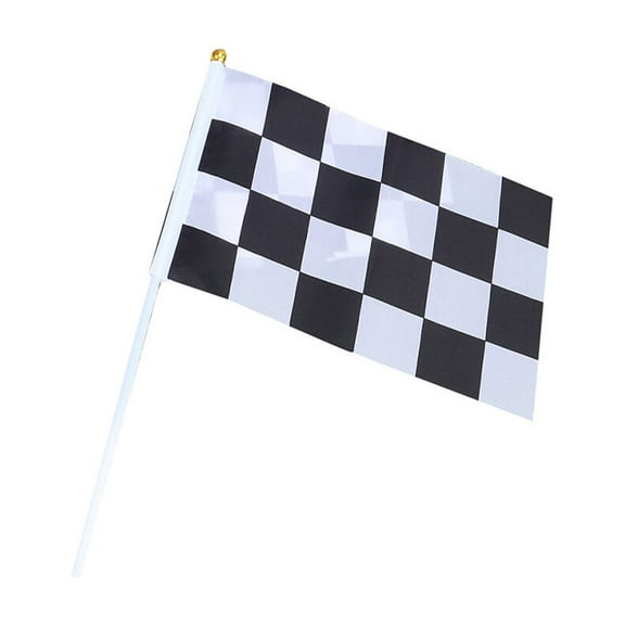 SILENRADAWN 30-Pack Black & White Checkered Polyester Pongee Flags for Car Racing, Sports Events, and Party Decorations