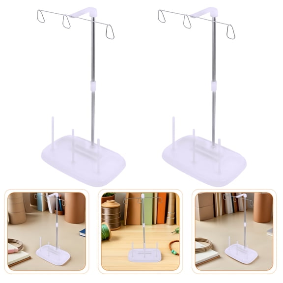 SILENRADAWN 4Pcs Embroidery Thread Storage Rack White Thread Control Holder for Sewing Machines