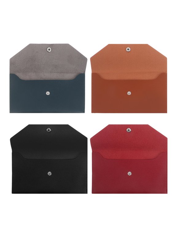 Multi PU Long Wallet for Cash and Card Storage Reusable Envelope 4Pcs