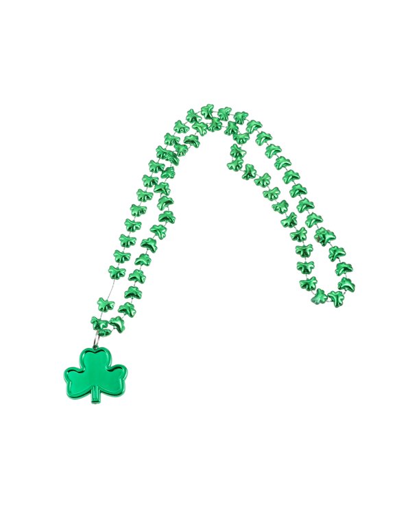 Clover Necklace Green Plastic for Saint Patrick's Day Decoration