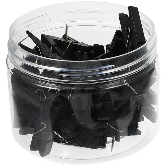 SILENRADAWN Photo Clips Wooden Black 50Pcs 1.38X0.79X0.20in