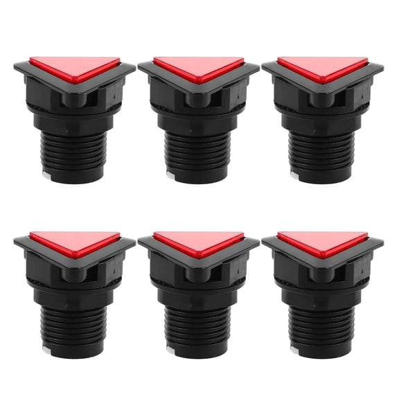 SILENRADAWN 6Pcs Red Illuminated Triangle Control Switch with LED for Arcade Cabinets